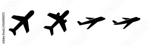 Plane icon set. Airplane icon vector. Flight transport symbol. Travel illustration. Holiday symbol