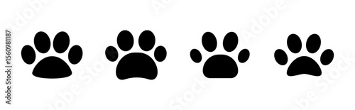 Paw icon set. paw print icon vector. dog or cat paw