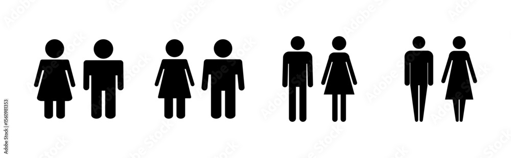 Man and woman icon set. male and female symbol Man and woman icon set. male and female symbol
