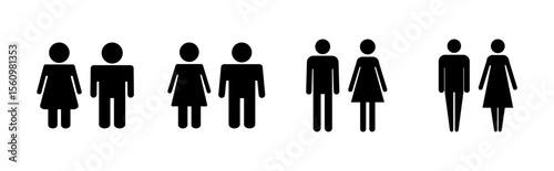 Man and woman icon set. male and female symbol