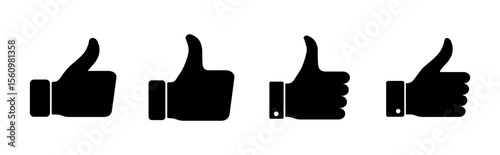 Thumbs up icon set. Hand like. Like icon vector.