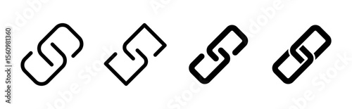 Link icon set. Hyperlink chain symbol.