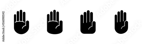 Hand icon set. hand vector icon, palm,click