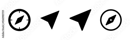 Compass icon set. arrow compass icon vector