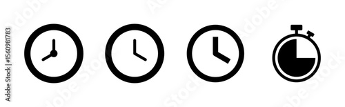 Clock icon set. Time icon vector. watch icon symbol