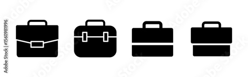 Briefcase icon set. suitcase icon. luggage symbol.