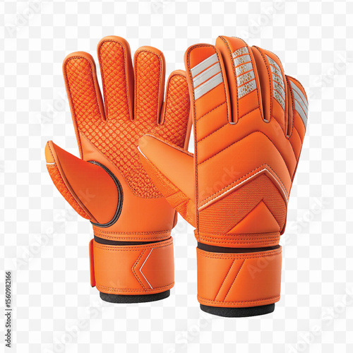 realistic 3d t goalkeeper gloves front and back view in different color style isolated on transparent background