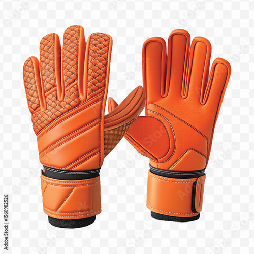 realistic 3d t goalkeeper gloves front and back view in different color style isolated on transparent background