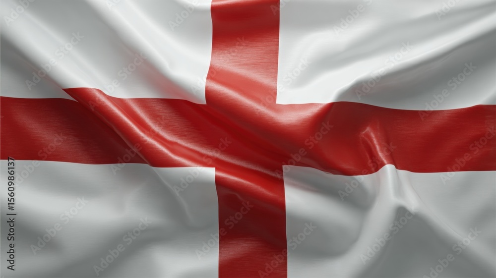Obraz premium Flag of England waving with a smooth texture and vibrant colors.