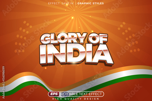 glory of india 3d editable text effect template