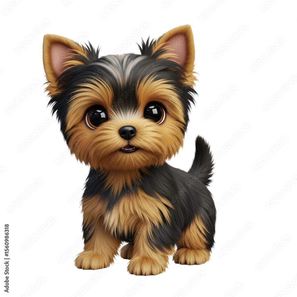Adorable Tiny Yorkshire Terrier Puppy With Big Expressive Eyes Full Body Studio Portrait Adorable Tiny Yorkshire Terrier Puppy With Big Expressive Eyes Full Body Studio Portrait