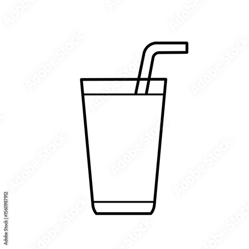 Vector illustration of a sketch of a glass of watermelon juice, icon or logo design and sticker.