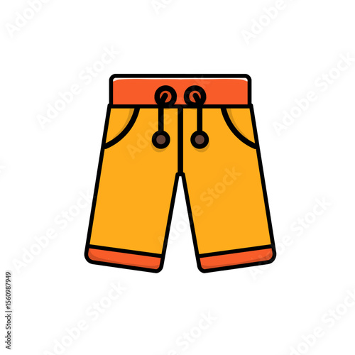 Vector illustration of summer pants design, icon or logo design and sticker.