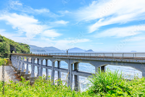 初夏の惣郷川橋梁　山口県阿武郡　Sogogawa Bridge in early summer. Yamaguchi Pref, Abu county.