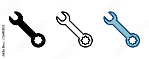 wrench icon vector isolated on white background. Wrench vector icon. Spanner symbol