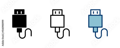 Usb icon vector isolated on white background. Flash disk icon vector