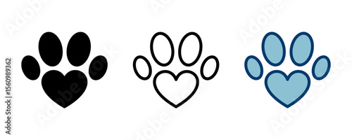 Paw icon vector isolated on white background. Paw Print icon