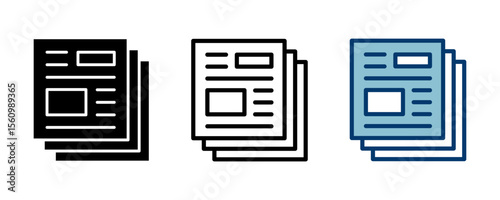 Newspaper icon vector isolated on white background. news paper icon vector