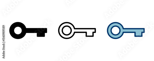 Key icon vector isolated on white background. Key vector icon. Key symbol. security