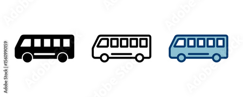 Bus Icon vector isolated on white background. Black bus vector icon