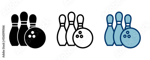 Bowling game Pin Icon vector isolated on white background. Bowling icon, ball and pin