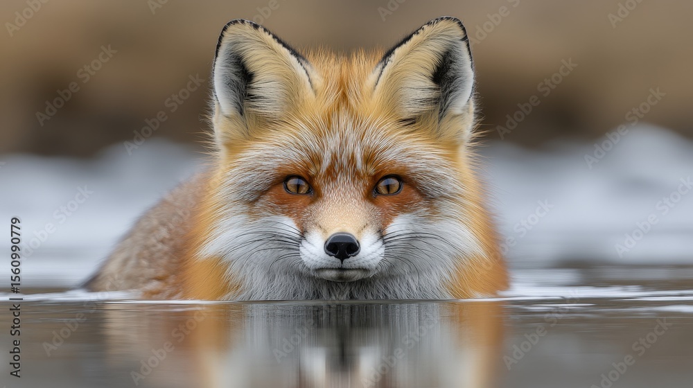 Fototapeta premium Red Fox in Water