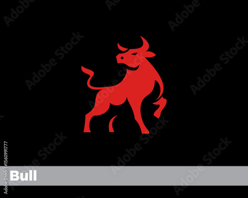 elegant bull look back logo icon symbol design template illustration inspiration