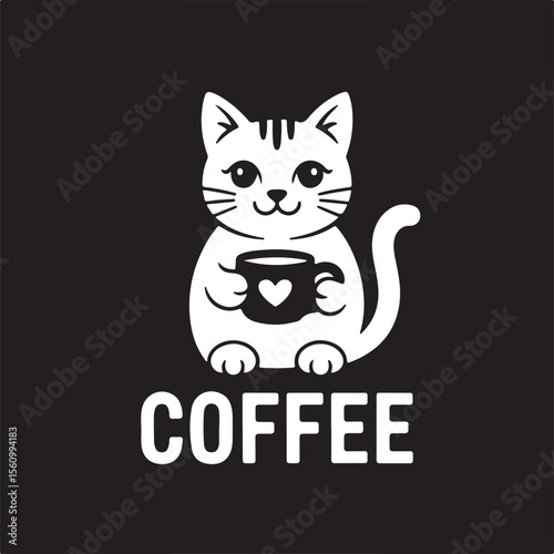 Coffee Cat – Minimalist Feline Mug Illustration