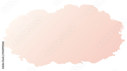 Abstract soft pink watercolor shape with transparent edges on white background