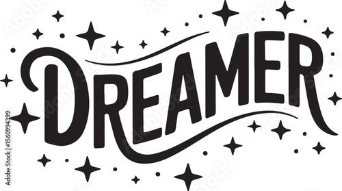 DREAMER – Ethereal Typography with Glowing Stars