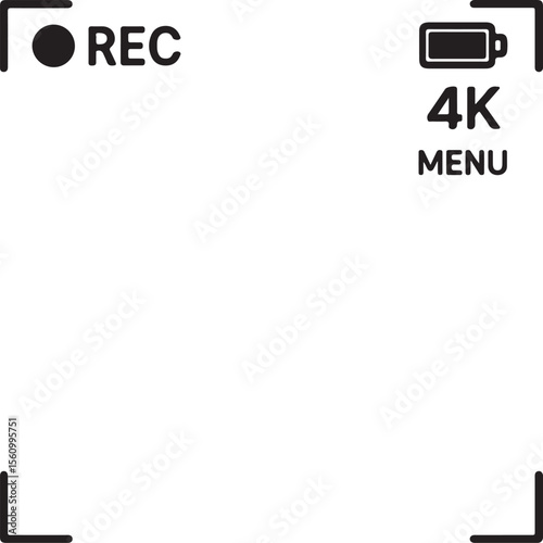 4K Video Recording Menu Interface  Clean and Simple Design