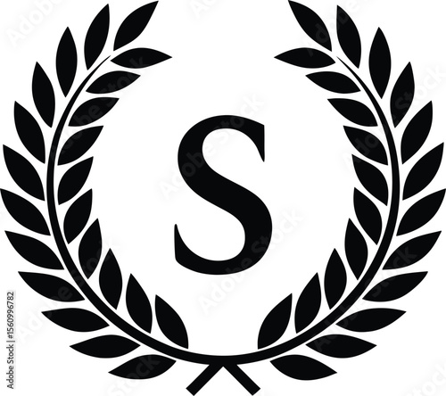 S Monogram with Laurel Wreath
