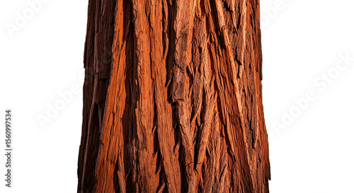 Intricate texture of redwood bark, showcasing nature's artistry and rugged beauty.