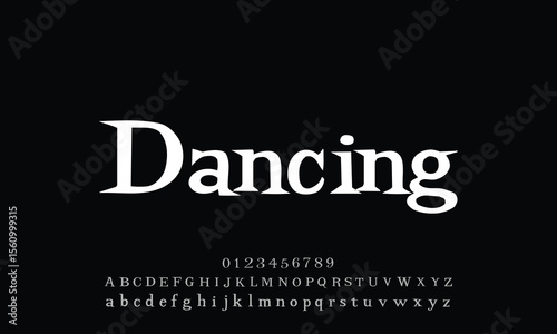 Attractive elegant DancingSuperserif serif alphabet display font vector with ligature style