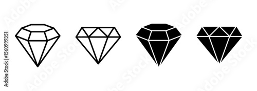 Diamond icon vector. diamond gems sign and symbol