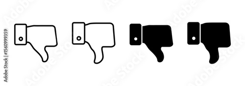 Dislike icon vector. dislike sign and symbol. Hand with thumb down