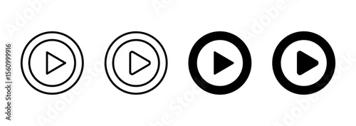 Play icon vector. Play button sign and symbol