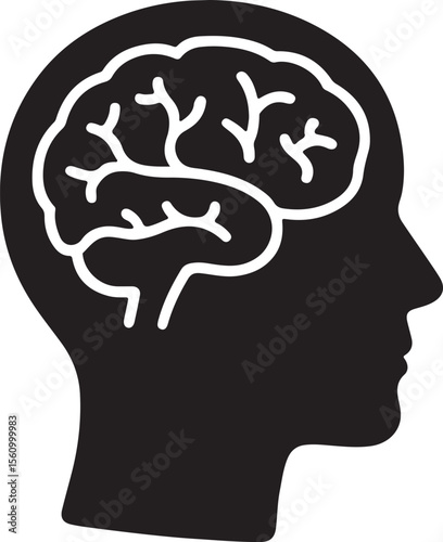 Human Brain Anatomy Side View Illustration of the Human Head and Brain