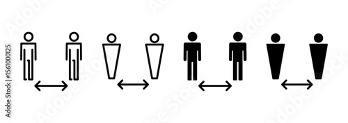 Social distance icon vector. social distancing sign and symbol. self quarantine sign