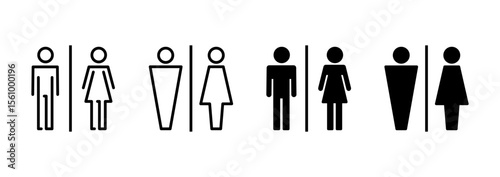Toilet icon vector. Girls and boys restrooms sign and symbol. bathroom sign. wc, lavatory