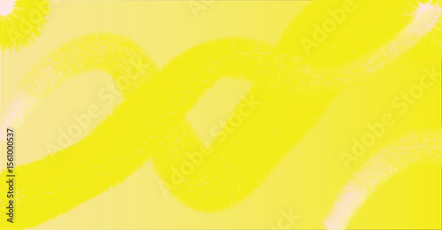 Abstract painting with flowing yellow and pale yellow brushstrokes.
