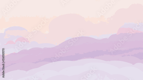 Abstract watercolor cloudscape background in soft pastel colors with transparency