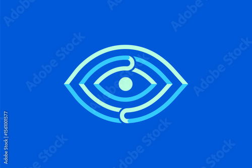 Eye abstract  line art logo vector image