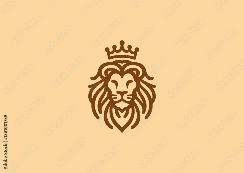 Obraz premium Lion king logo for royalty, strength, or leadership-focused branding.