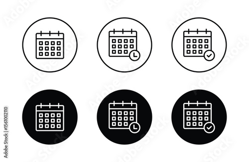 Calendar icon set. Calender symbol vector	
