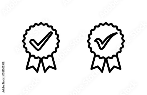 Approved icon vector illustration. Certified Medal Icon. check mark