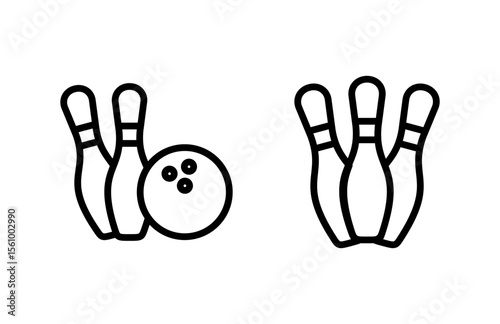 Bowling icon vector illustration. bowling ball and pin sign and symbol.