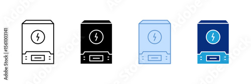Solar Inverter Icon Set Multiple Style Collection
