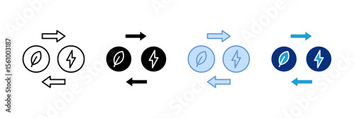Energy Transition Icon Set Multiple Style Collection