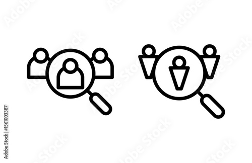 Hiring icon vector illustration. Search job vacancy sign and symbol. Human resources concept. Recruitment